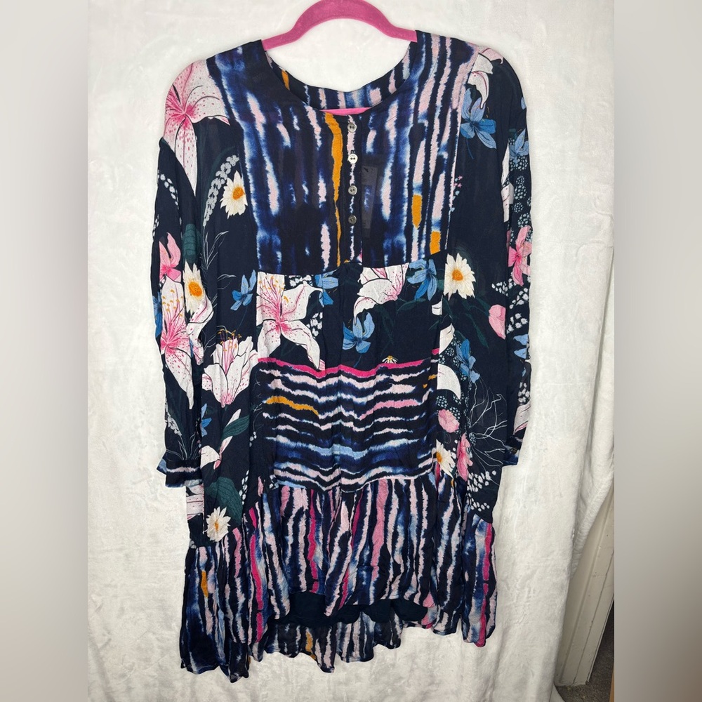 Anthropologie Bl-nk London Meridian Stripes Tunic Dress Size Large Petite